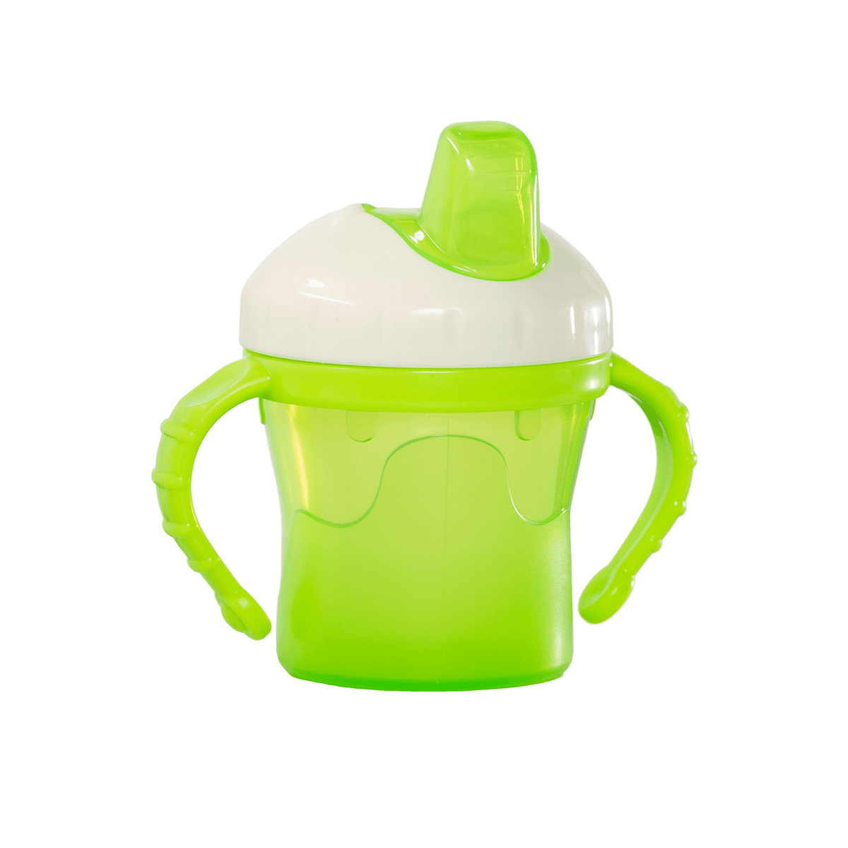 The Two Cup Set. Small cup with handles and spout cover. Green.