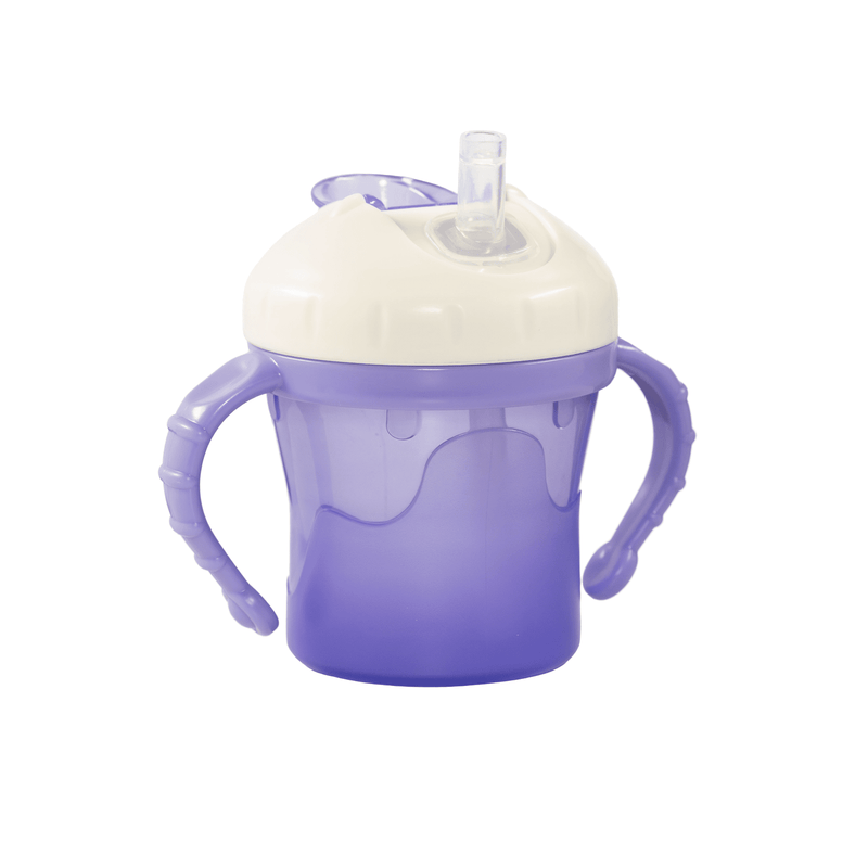 The One Cup with straw and handles. Purple.